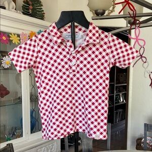Checkered Red and White Kids Polo Shirt